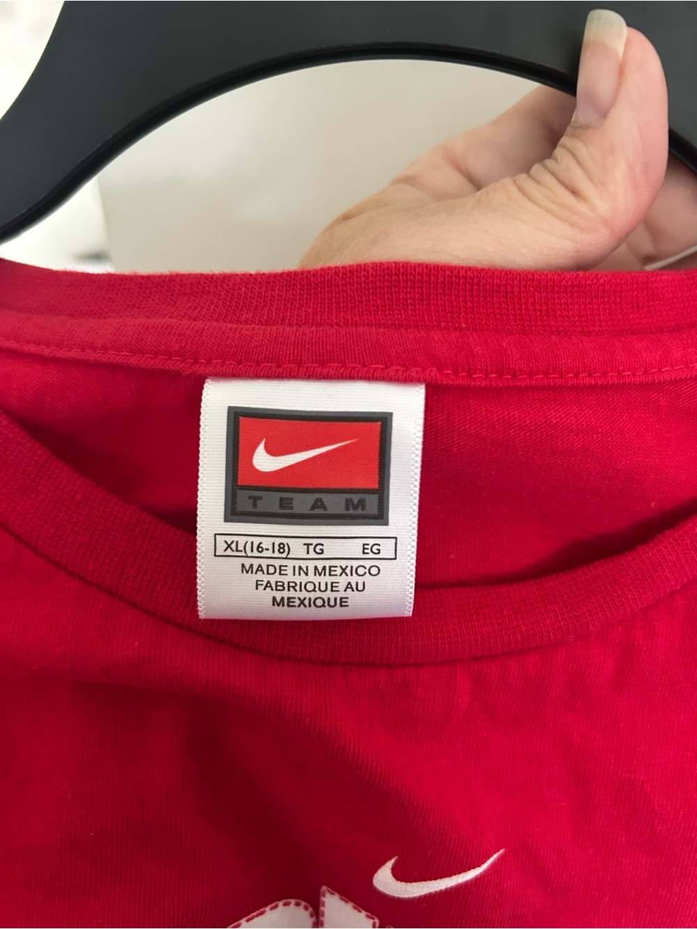 Nike Red T‑Shirt with White Swoosh Logo